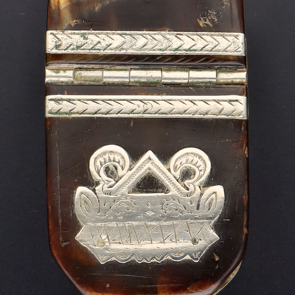 Horn and White Metal Snuff Box