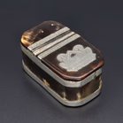 Horn and White Metal Snuff Box
