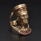 Retro 14ct Gold Ruby Diamond Cleopatra Ring