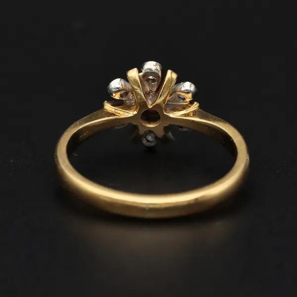 18ct Gold Ruby Diamond Vintage Ring