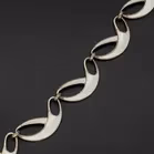 Norwegian Vermeil Sterling Silver and White Guilloche Enamel Necklace