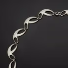 Norwegian Vermeil Sterling Silver and White Guilloche Enamel Necklace