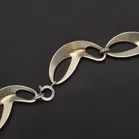 Norwegian Vermeil Sterling Silver and White Guilloche Enamel Necklace