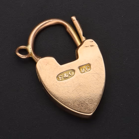 9ct Gold Heart Padlock Clasp