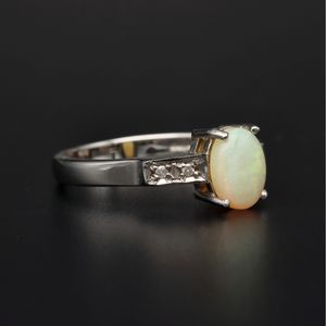 Gold Opal Diamond Ring