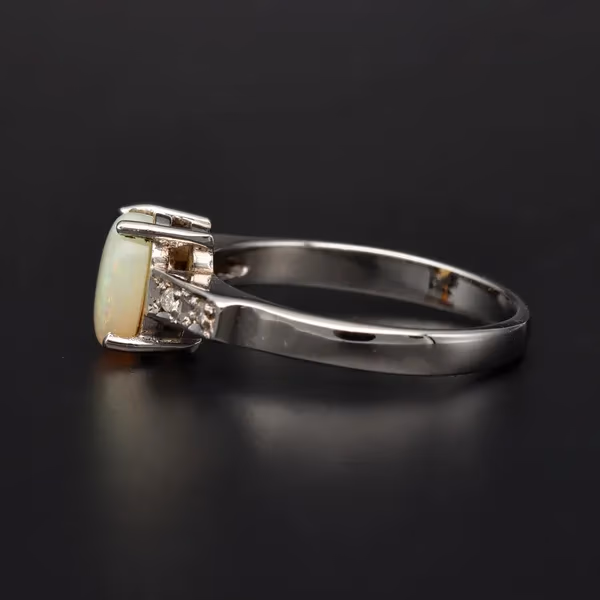 Gold Opal Diamond Ring