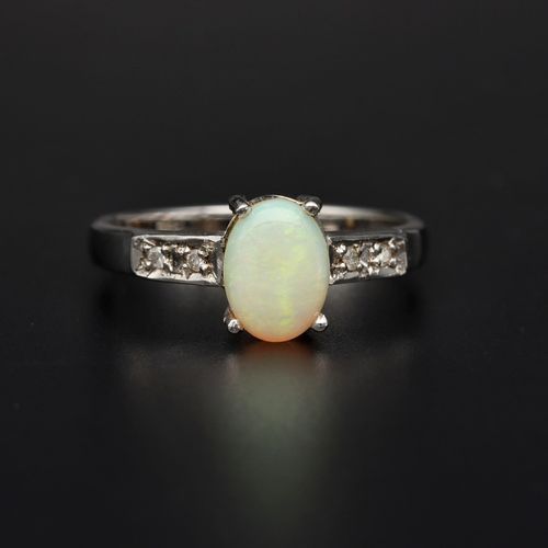 Gold Opal Diamond Ring image-2