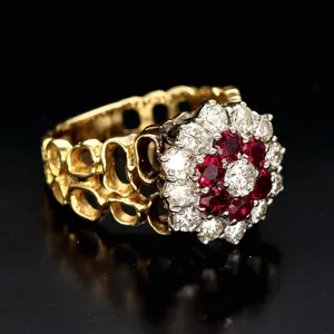 18ct Gold Ruby and Diamond Ring