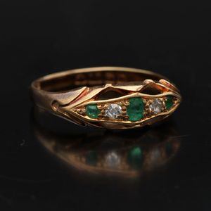 Early 20th Century 18ct Gold Emerald and Diamond Ring
