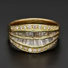 18ct Yellow Gold Diamond Baguette Ring