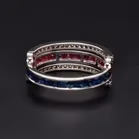 18ct White Gold Sapphire & Diamond Swing Ring