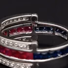 18ct White Gold Sapphire & Diamond Swing Ring