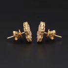 18k Gold Flower Diamond Earrings