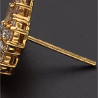 18k Gold Flower Diamond Earrings