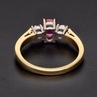 18ct Gold Ruby & Diamond Three Stone Ring
