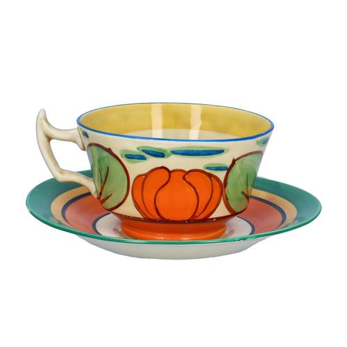 Clarice Cliff Orange Lily Athens Cup and Saucer image-1