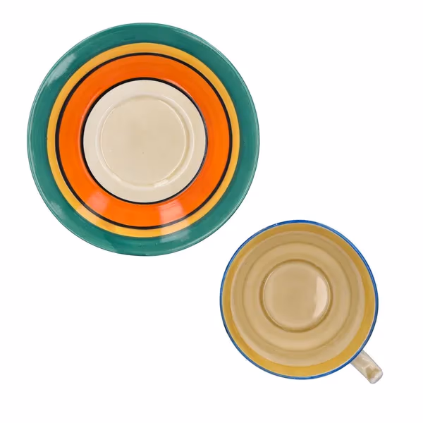 Clarice Cliff Orange Lily Athens Cup and Saucer