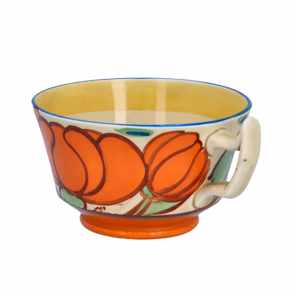 Clarice Cliff Orange Lily Athens Cup and Saucer