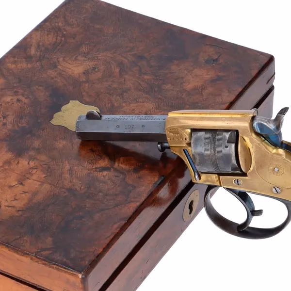 Cased 297 Calibre Rimfire Obsolete 5 Shot Pocket Tranter Revolver