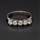 14ct White Gold 1.00ct Brilliant-Cut Diamond 5-Stone Ring