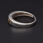 9ct White Gold Cinnamon Ring