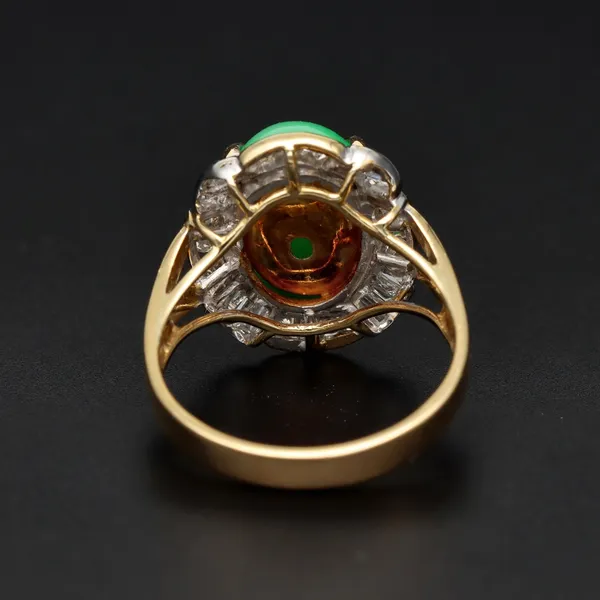 18ct Gold Jade and Diamond Ring