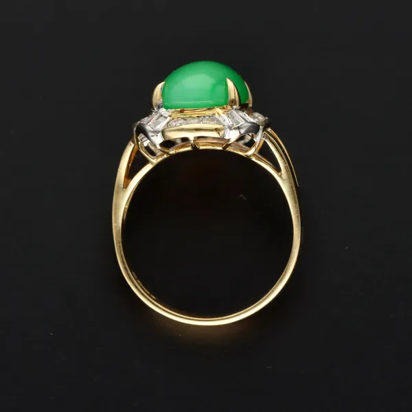 18ct Gold Jade and Diamond Ring