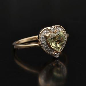 Gold Heart Csarite Diamond Ring