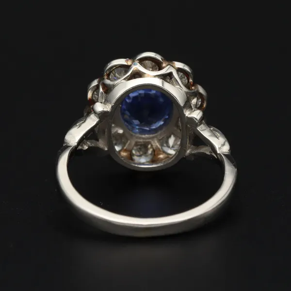 Platinum Sapphire and Diamond Ring