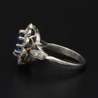 Platinum Sapphire and Diamond Ring