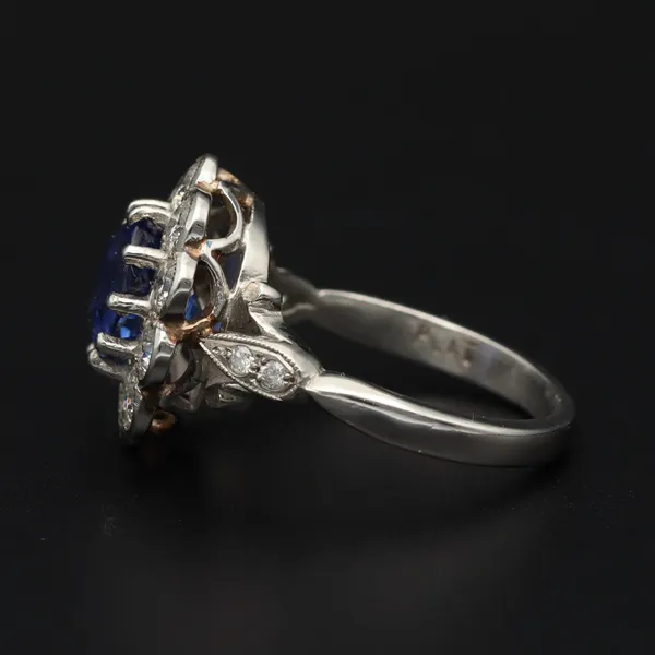 Platinum Sapphire and Diamond Ring