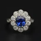 Platinum Sapphire and Diamond Ring