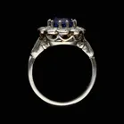 Platinum Sapphire and Diamond Ring
