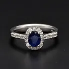 18ct White Gold Sapphire Diamond Ring