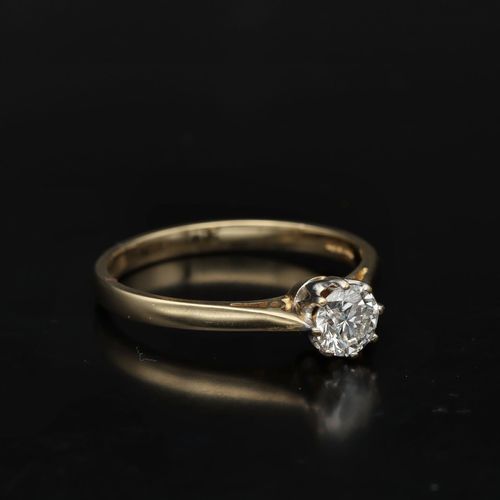 14k Gold Solitaire Diamond Ring image-1