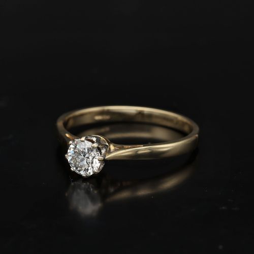 14k Gold Solitaire Diamond Ring image-3