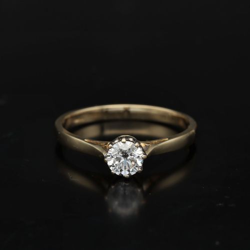 14k Gold Solitaire Diamond Ring image-2
