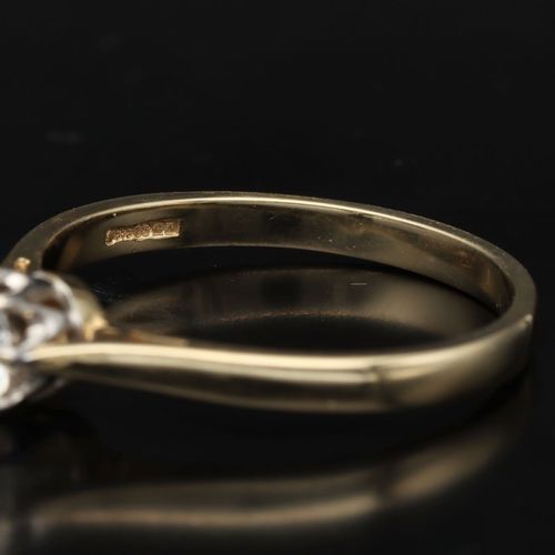 14k Gold Solitaire Diamond Ring image-4