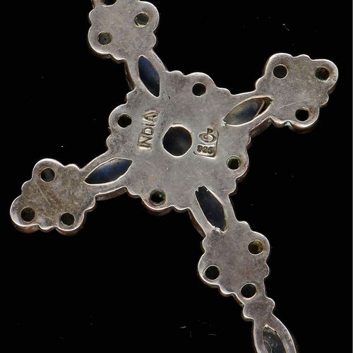 Rare Vintage Silver Indian Cross Pendant image-4