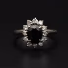 18ct White Gold Sapphire & Diamond Ring