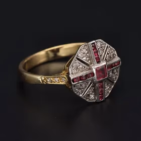 18ct Gold Ruby Diamond Ring