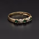 9ct Yellow Gold Emerald & Diamond Ring