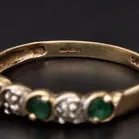 9ct Yellow Gold Emerald & Diamond Ring