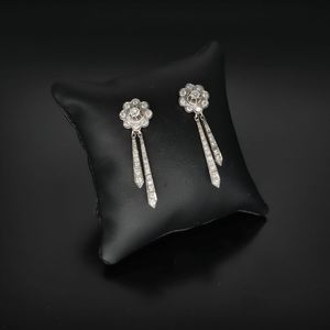 Art Deco 18ct Gold Diamond Earrings