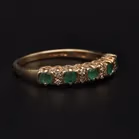 Retro - Vintage Gold Emerald Diamond Ring
