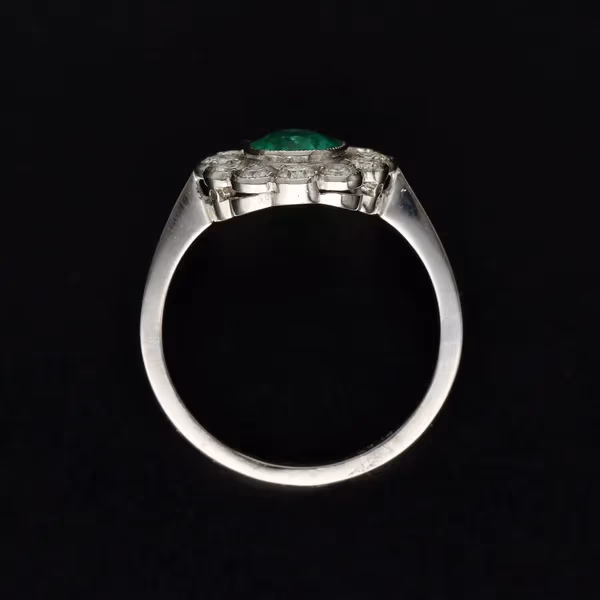 Platinum Emerald & Diamond Ring