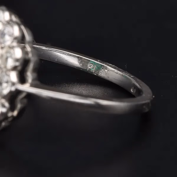 Platinum Emerald & Diamond Ring