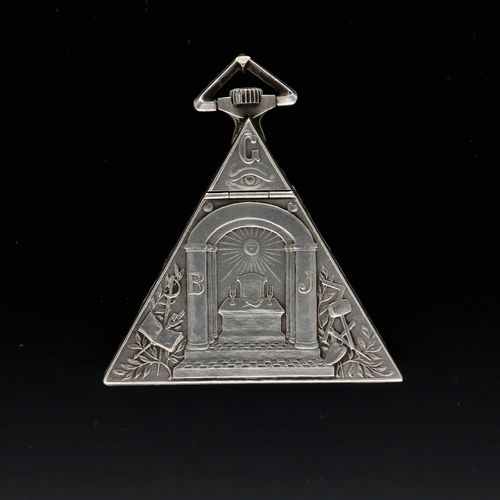 Silver Masonic Pocket Watch image-6