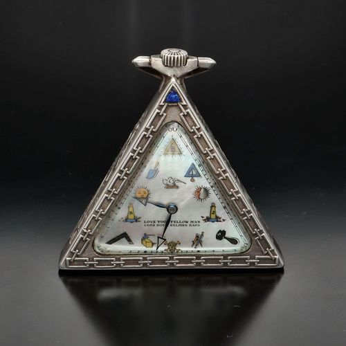 Silver Masonic Pocket Watch image-1