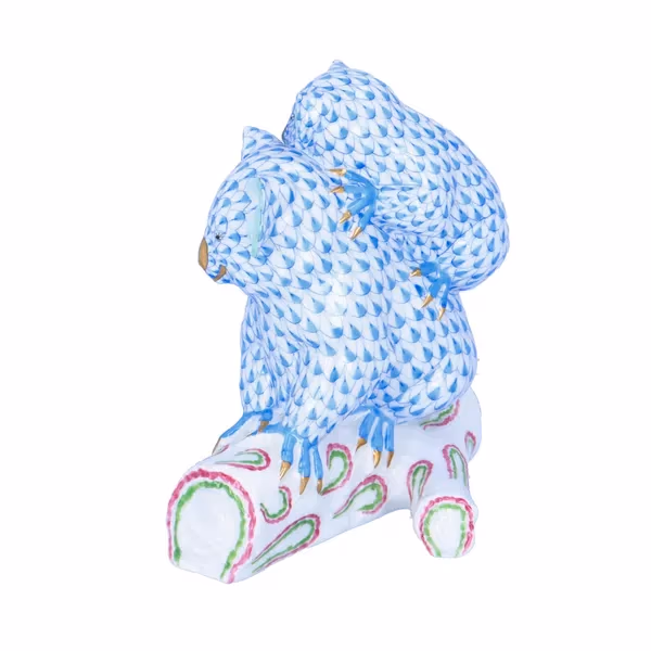 Herend Blue Fishnet Koala Figurine